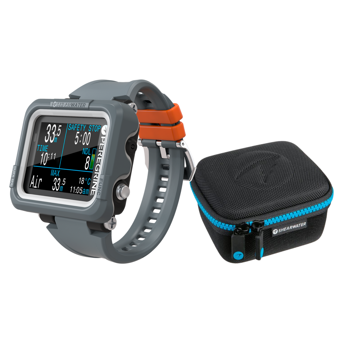 Shearwater Peregrine Dive Computer + EVA Travel Case Package — Adventures Dark