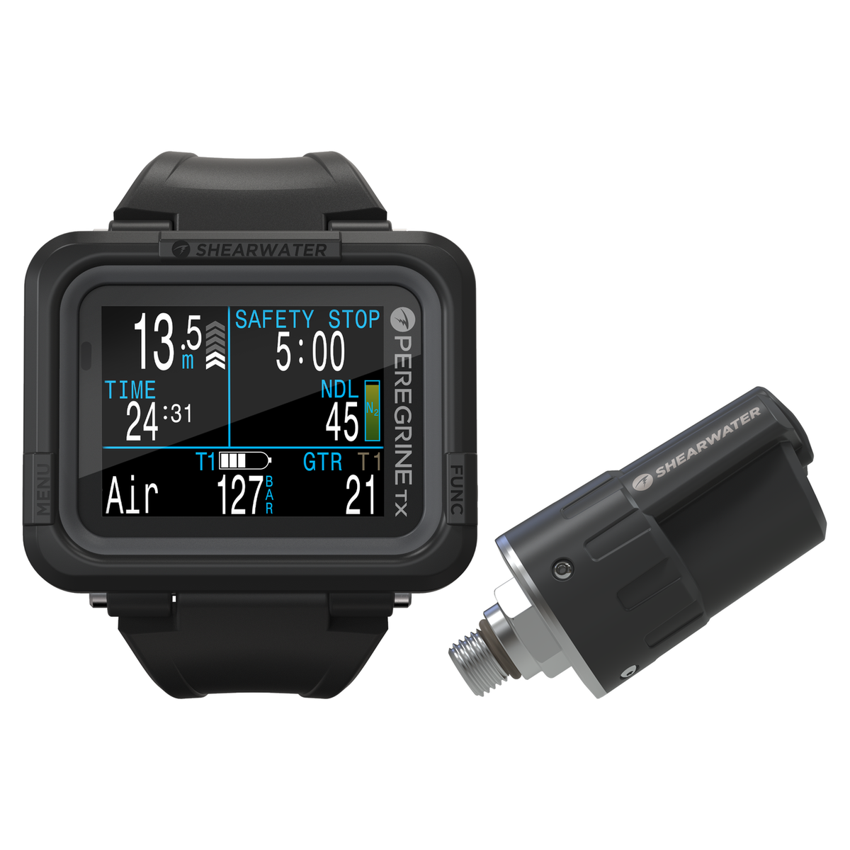 Shearwater Peregrine TX Dive Computer + Swift Transmitter Package — includes Shearwater Peregrine TX Dive Computer, Shearwat…