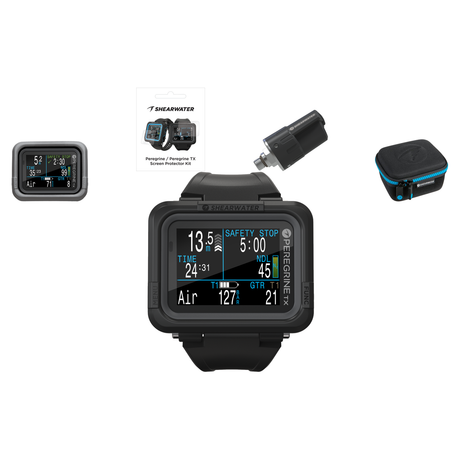 Shearwater Peregrine TX Dive Computer + Swift Transmitter + EVA Travel Case + Screen Protectors + Silicone Case Package — in…