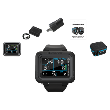 Shearwater Peregrine TX Dive Computer + Swift Transmitter + EVA Travel Case + Screen Protectors + Silicone Case + Charger Pa…