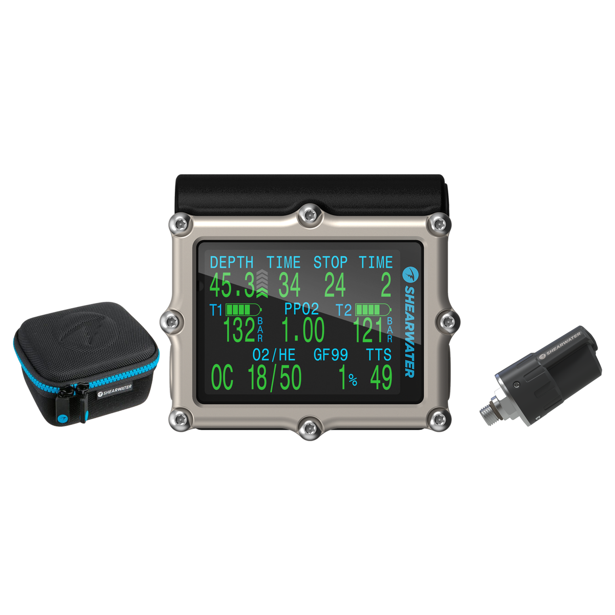 Shearwater Petrel 3 Dive Computer + Swift Transmitter + EVA Travel Case Package — includes Shearwater Petrel 3 Dive Computer…