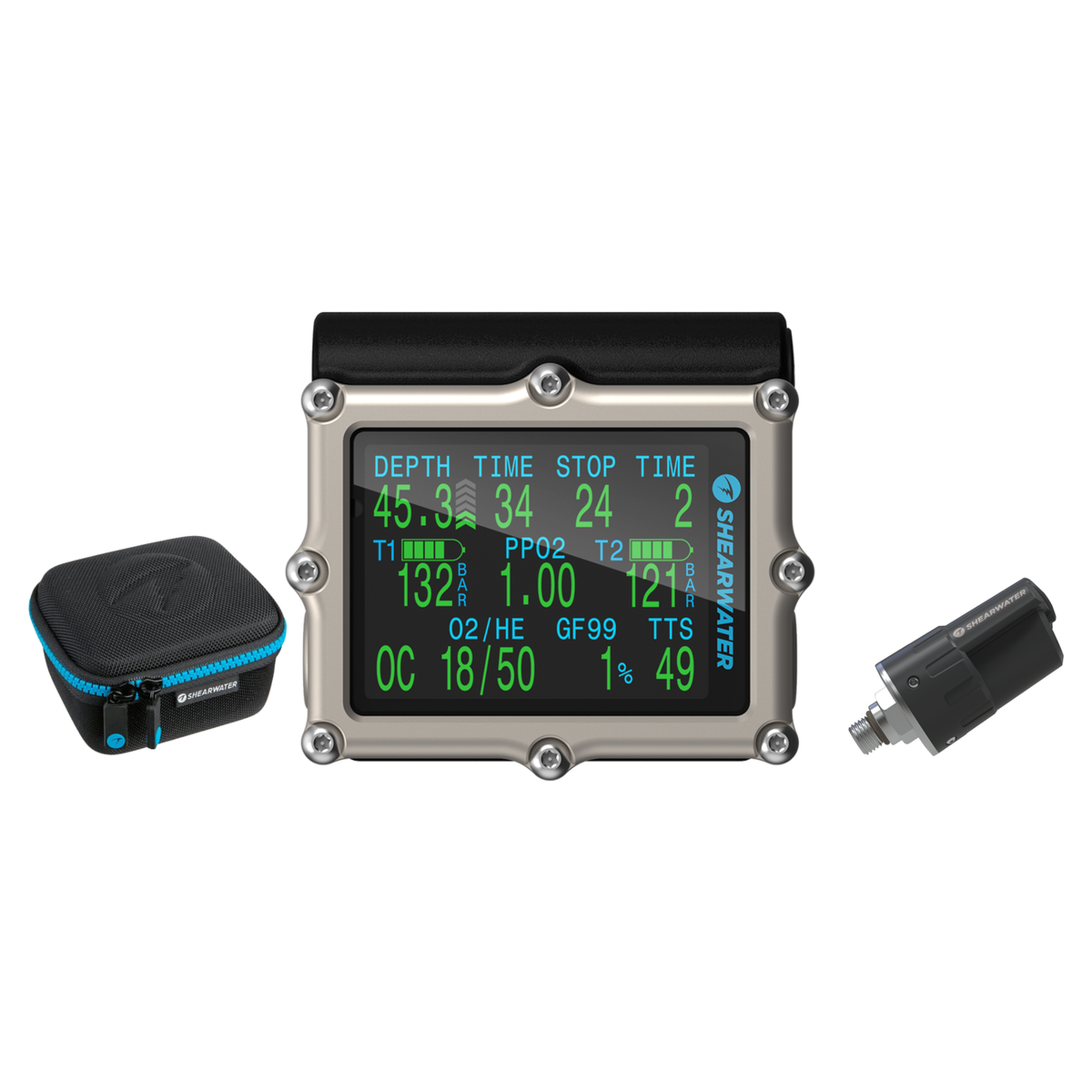 Shearwater Petrel 3 Dive Computer + Swift Transmitter + EVA Travel Case Package — includes Shearwater Petrel 3 Dive Computer…