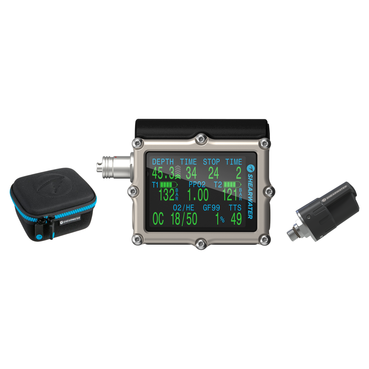 Shearwater Petrel 3 Dive Computer + Swift Transmitter + EVA Travel Case Package — Fischer