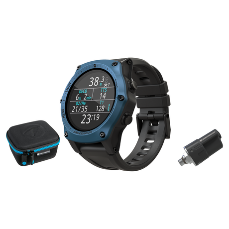 Shearwater Teric Dive Computer + Swift Transmitter + EVA Travel Case Package — Blue