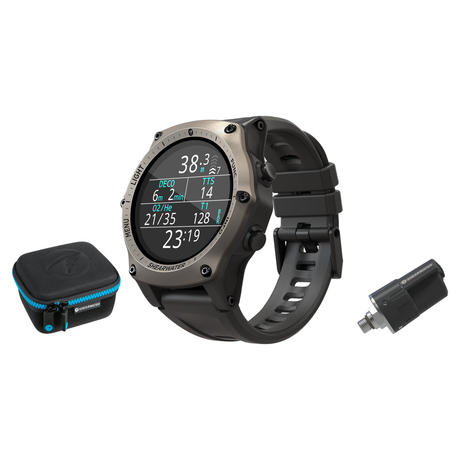 Shearwater Teric Dive Computer + Swift Transmitter + EVA Travel Case Package — Silver