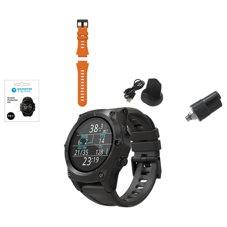 Shearwater Teric Dive Computer + Swift Transmitter + Screen Protectors + Charger + Remora Color Strap Kit Package — includes…