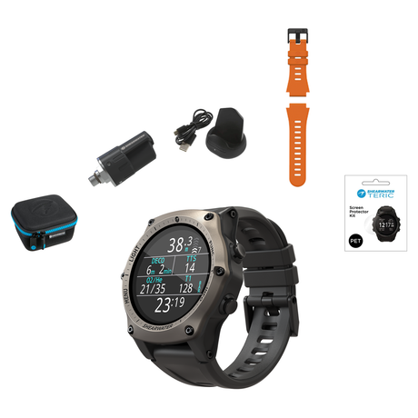 Shearwater Teric Dive Computer + Swift Transmitter + EVA Travel Case + Screen Protectors + Charger + Remora Color Strap Kit…