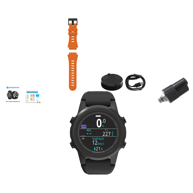 Shearwater Tern TX Dive Computer + Swift Transmitter + Screen Protectors + Charger + Remora Color Strap Kit Package — includ…