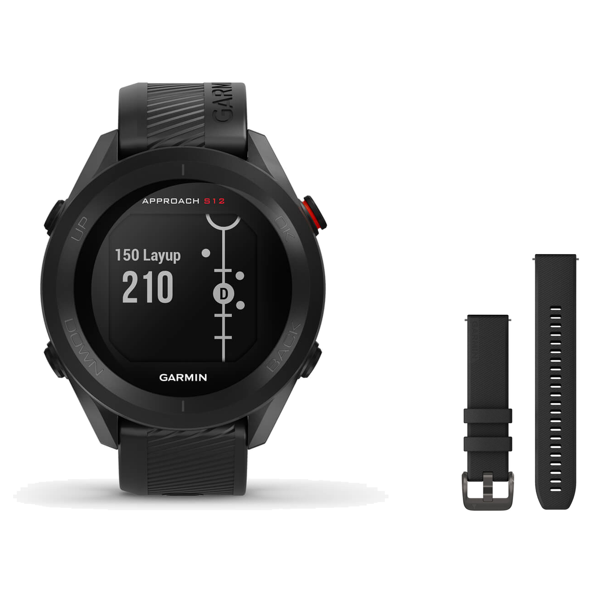 Garmin Approach S12 Golf Smartwatch + Quick Release 20mm Band Package — includes Garmin Approach S12 GPS Golf Smartwatch, Ga…