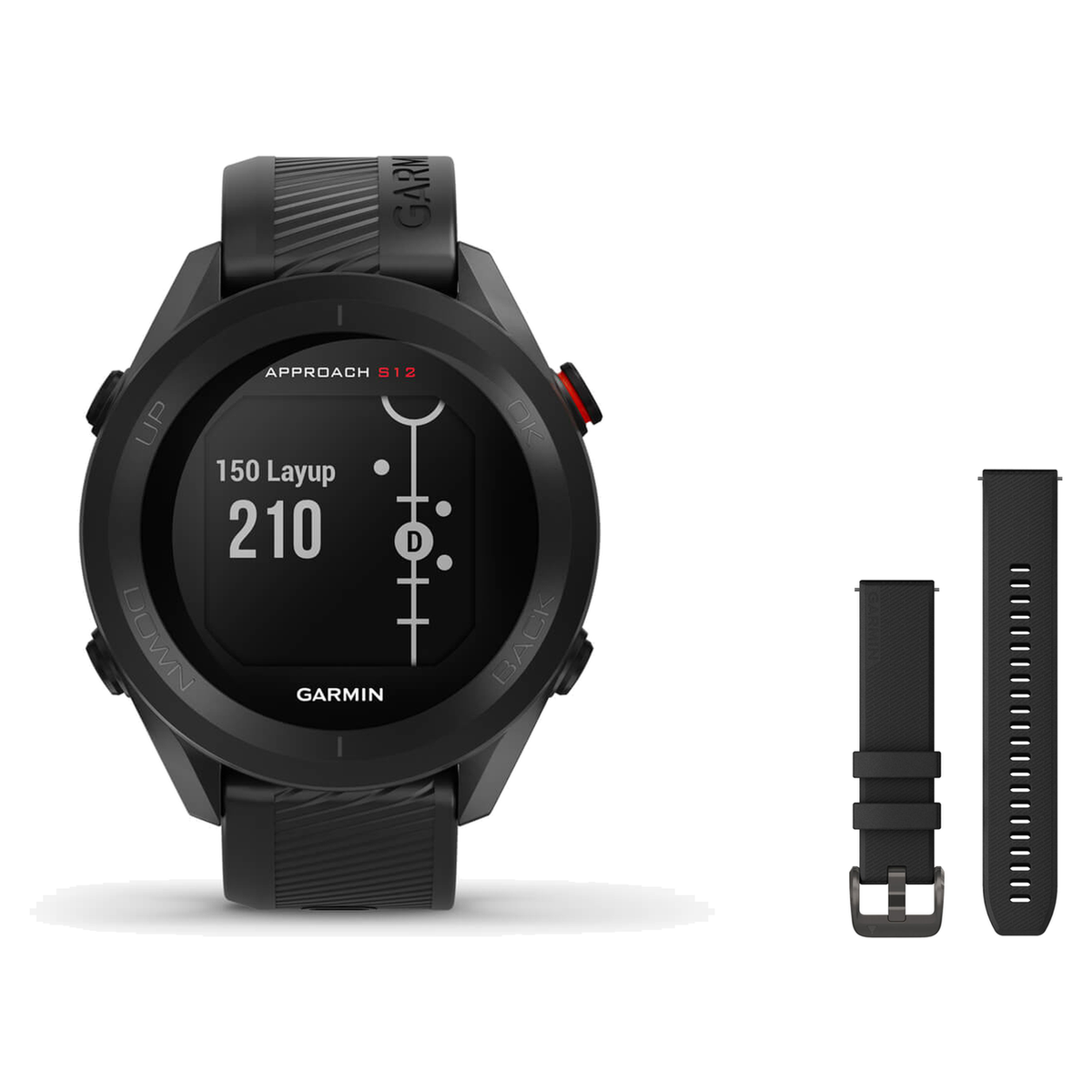 Garmin Approach S12 Golf Smartwatch + Quick Release 20mm Band Package — includes Garmin Approach S12 GPS Golf Smartwatch, Ga…