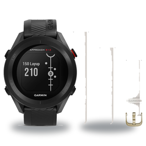 Garmin Approach S12 Golf Smartwatch + Quick Release 20mm Band Package — Black