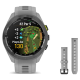 Garmin Approach S70 42mm Golf Smartwatch + 20mm Band Package — 42 mm, Black/Amp Yellow Ceramic Bezel Gray Silicone Band