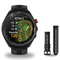 Garmin Approach S70 47mm Golf Smartwatch + 22mm Band Package — 47 mm, Black/Red Ceramic Bezel with Black Silicone Band