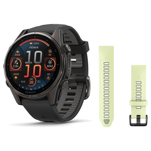 Garmin fenix 8 43mm Smartwatch + QuickFit 20 Band Package — includes Garmin Fenix 8 Multisport Smartwatch, Garmin QuickFit 2…