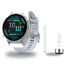 Garmin fenix 8 43mm Smartwatch + QuickFit 20 Band Package — 43 mm, AMOLED, Silver with Whitestone Band