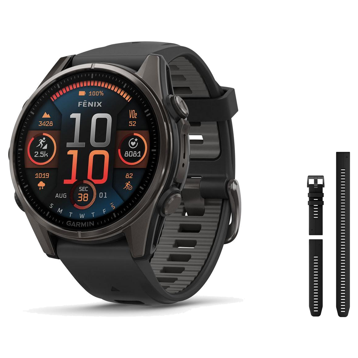 Garmin fenix 8 47mm Smartwatch + QuickFit 22 Band Package — includes Garmin Fenix 8 Multisport Smartwatch, Garmin QuickFit 2…