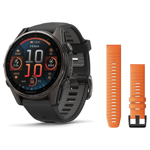 Garmin fenix 8 47mm Smartwatch + QuickFit 22 Band Package — includes Garmin Fenix 8 Multisport Smartwatch, Garmin QuickFit 2…