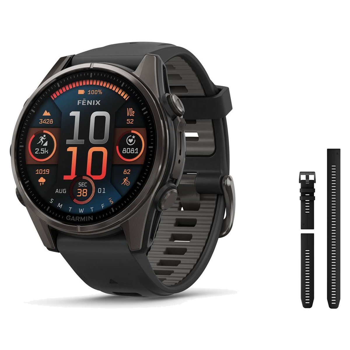 Garmin fenix 8 47mm Smartwatch + QuickFit 22 Band Package — includes Garmin Fenix 8 Multisport Smartwatch, Garmin QuickFit 2…