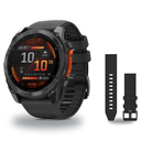 Garmin fenix 8 47mm Smartwatch + QuickFit 22 Band Package — 47 mm, AMOLED, Slate Gray with Black Band
