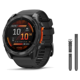 Garmin fenix 8 47mm Smartwatch + QuickFit 22 Band Package — 47 mm, AMOLED, Slate Gray with Black Band