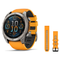 Garmin fenix 8 47mm Smartwatch + QuickFit 22 Band Package — 47 mm, AMOLED, Sapphire, Titanium with Spark Orange/Graphite Band