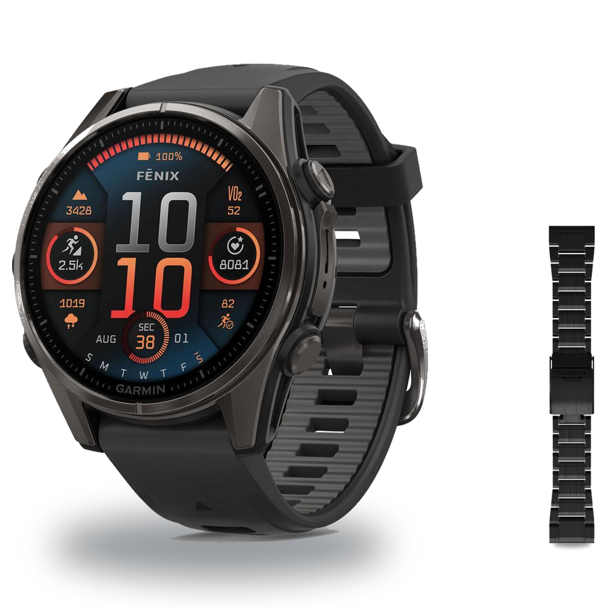 Garmin fenix 8 51mm Smartwatch + QuickFit 26 Band Package — includes Garmin Fenix 8 Multisport Smartwatch, Garmin QuickFit 2…