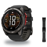 Garmin fenix 8 51mm Smartwatch + QuickFit 26 Band Package — 51 mm, PRO - MicroLED, Sapphire, Carbon Gray DLC Titanium with B…