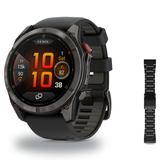 Garmin fenix 8 51mm Smartwatch + QuickFit 26 Band Package — 51 mm, PRO - AMOLED, Sapphire, Carbon Gray DLC Titanium with Bla…