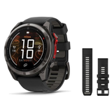 Garmin fenix 8 51mm Smartwatch + QuickFit 26 Band Package — 51 mm, PRO - MicroLED, Sapphire, Carbon Gray DLC Titanium with B…