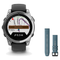 Garmin fenix E 47mm Smartwatch + QuickFit 22 Band Package — Stainless Steel