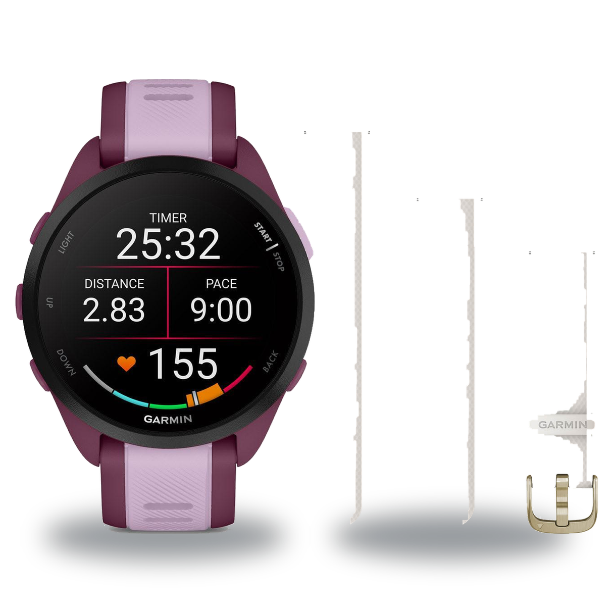 Garmin Forerunner 165 Music Smartwatch + Quick Release 20mm Band Package — includes Garmin Forerunner 165 Music GPS Running…