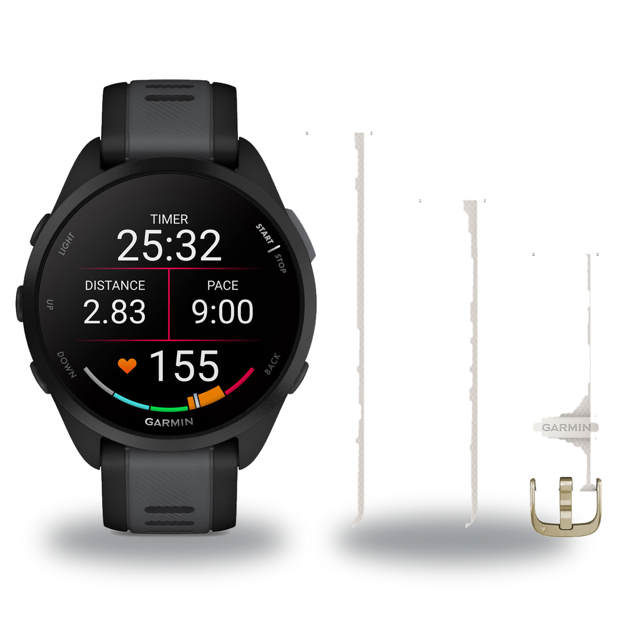 Garmin Forerunner 165 Smartwatch + Quick Release 20mm Band Package — includes Garmin Forerunner 165 GPS Running Smartwatch,…