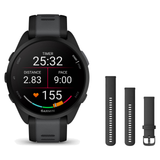 Garmin Forerunner 165 Smartwatch + Quick Release 20mm Band Package — Black/Slate Gray