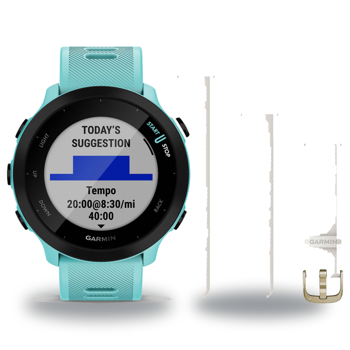 Garmin Forerunner 55 Smartwatch + Quick Release 20mm Band Package — includes Garmin Forerunner 55 GPS Running Smartwatch, Ga…