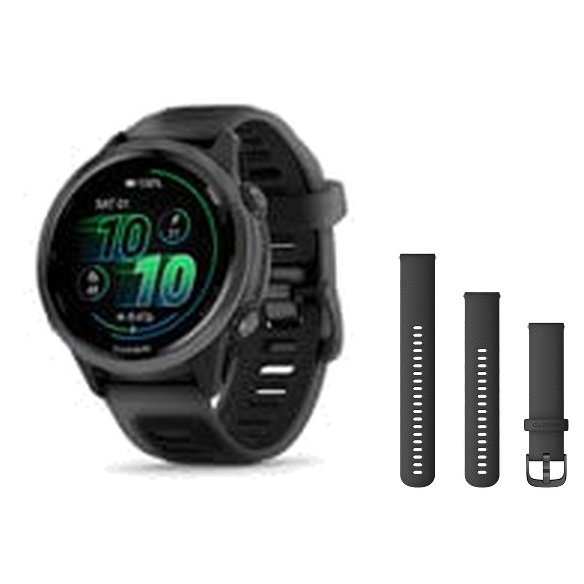 Garmin Forerunner 570 42mm Smartwatch + Quick Release 20mm Band Package — 42mm, Slate Gray / Translucent Black