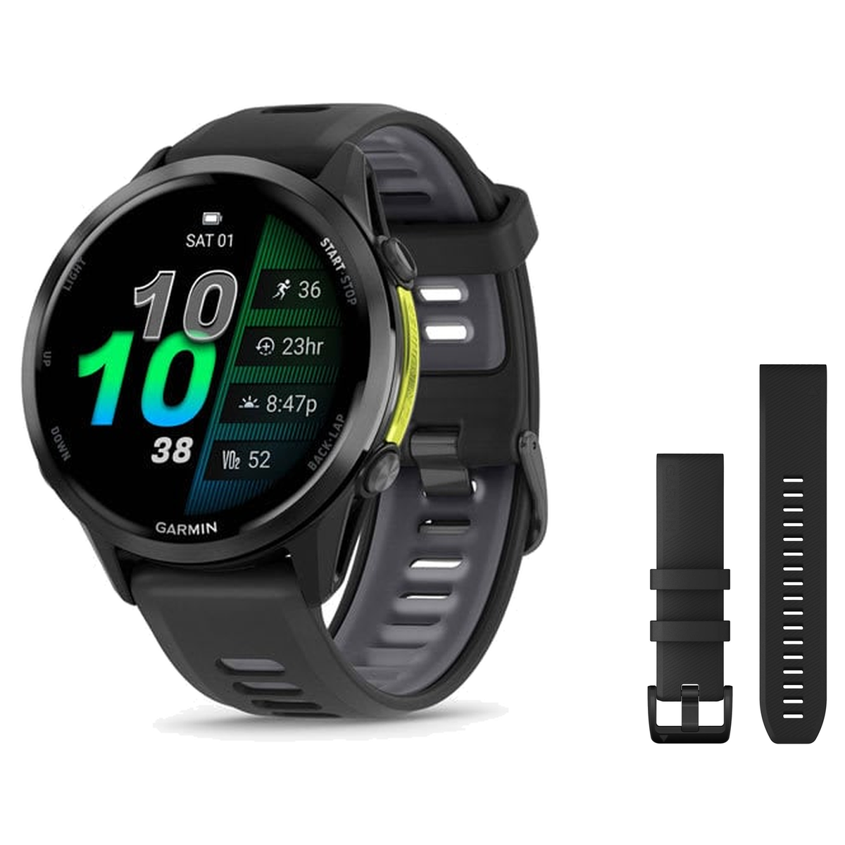 Garmin Forerunner 970 Smartwatch + QuickFit 22 Band Package — includes Garmin Forerunner 970 GPS Running Smartwatch with Map…