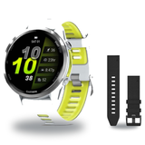 Garmin Forerunner 970 Smartwatch + QuickFit 22 Band Package — Titanium with Whitestone Case and Whitestone/Translucent Amp Y…
