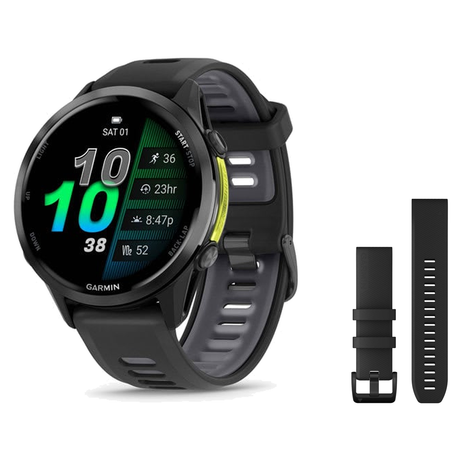 Garmin Forerunner 970 Smartwatch + QuickFit 22 Band Package — Carbon Gray DLC Titanium with Black Case and Black/Translucent…
