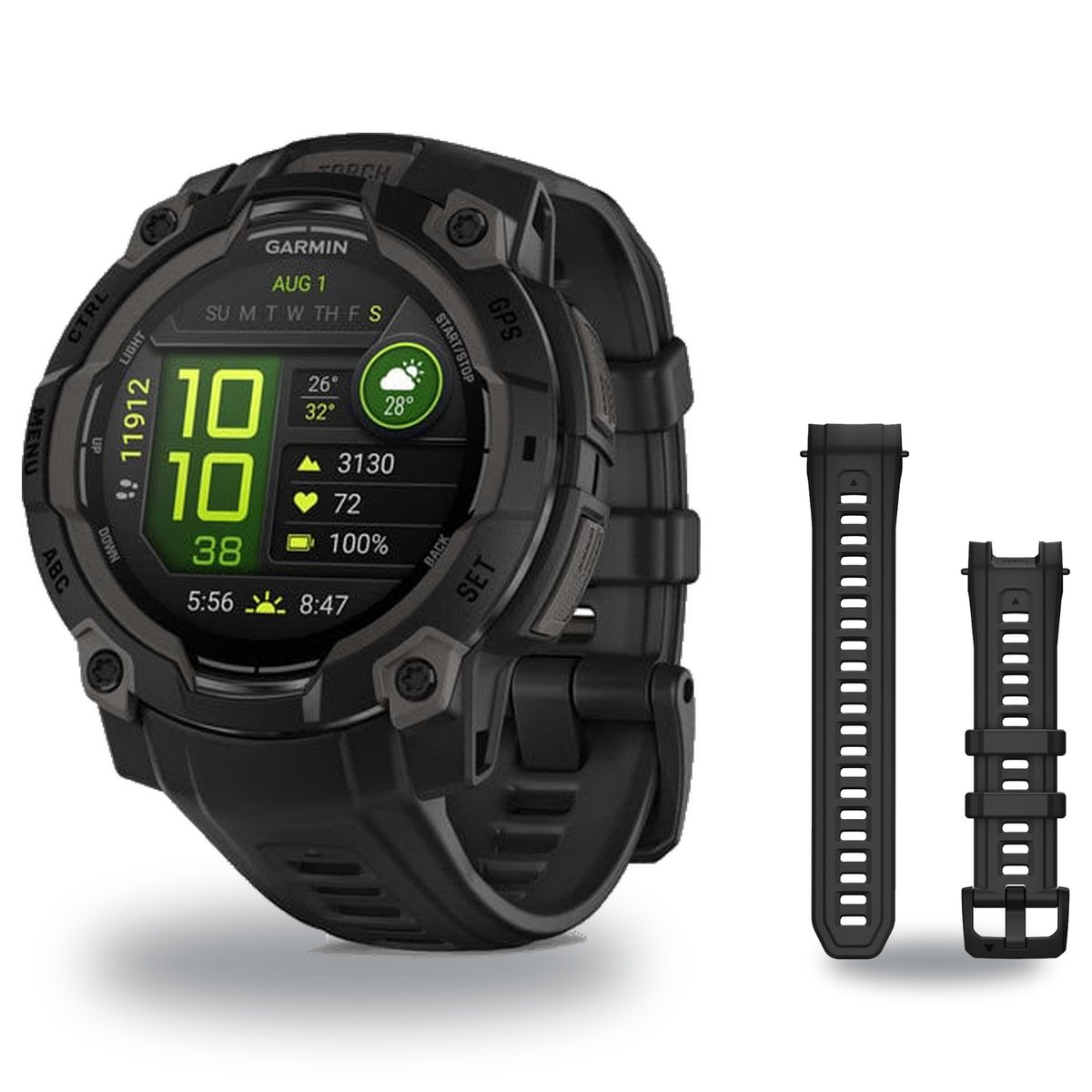 Garmin Instinct 3 45mm Smartwatch + 22mm Band Package — includes Garmin Instinct 3 Rugged GPS Smartwatch, Garmin Instinct 3…