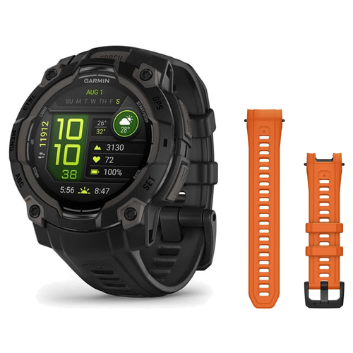 Garmin Instinct 3 45mm Smartwatch + 22mm Band Package — includes Garmin Instinct 3 Rugged GPS Smartwatch, Garmin Instinct 3…