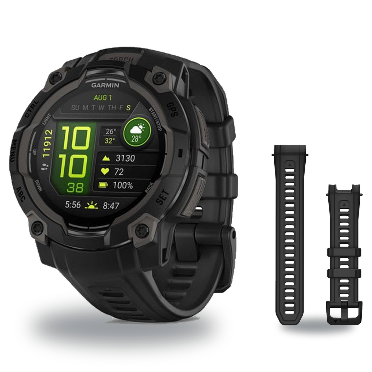 Garmin Instinct 3 45mm Smartwatch + 22mm Band Package — includes Garmin Instinct 3 Rugged GPS Smartwatch, Garmin Instinct 3…