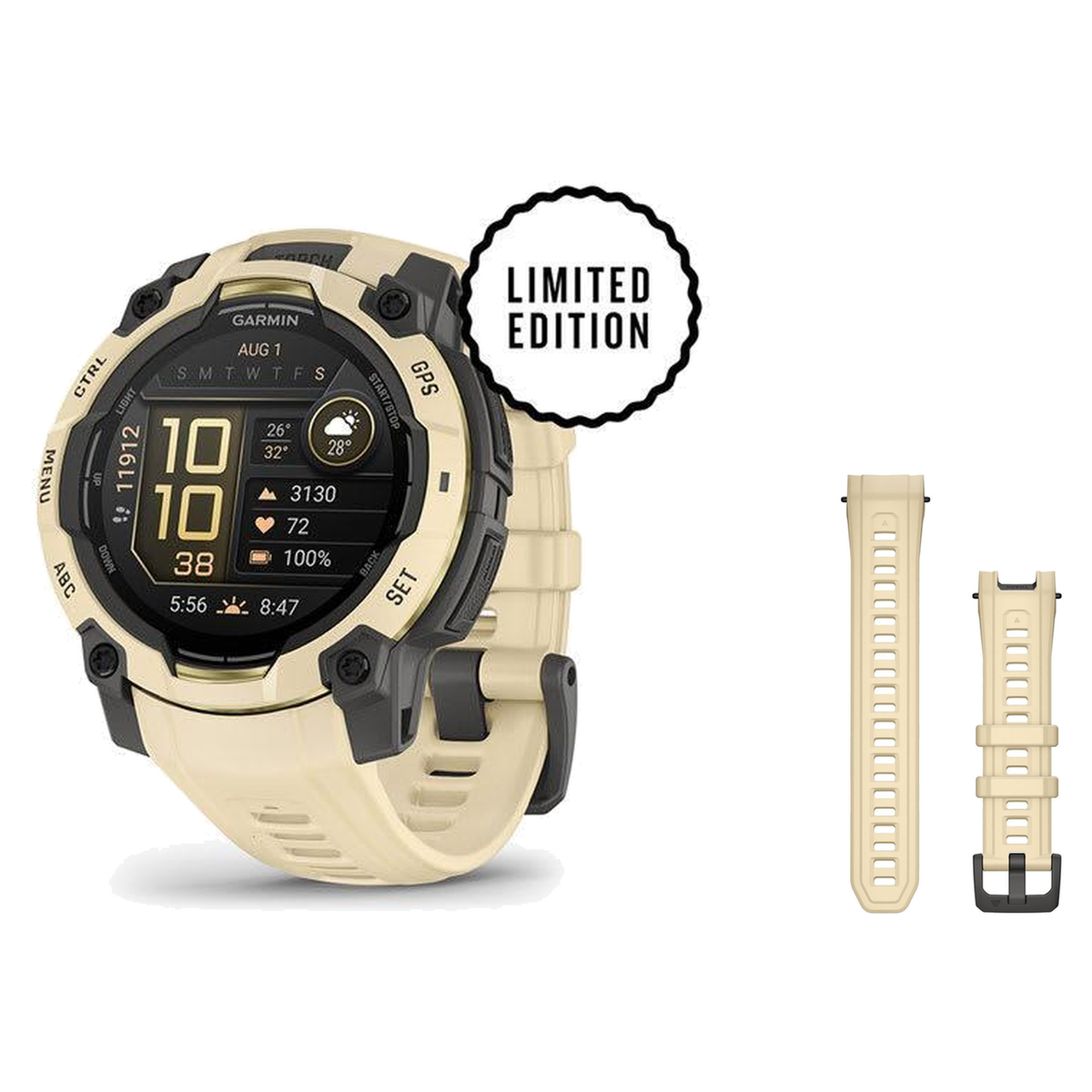 Garmin Instinct 3 45mm Smartwatch + 22mm Band Package — 45 mm, Instinct 3 – AMOLED, Citrine