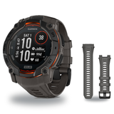 Garmin Instinct 3 50mm Smartwatch + 26mm Band Package — 50 mm, Instinct 3 – Solar, Black/Charcoal