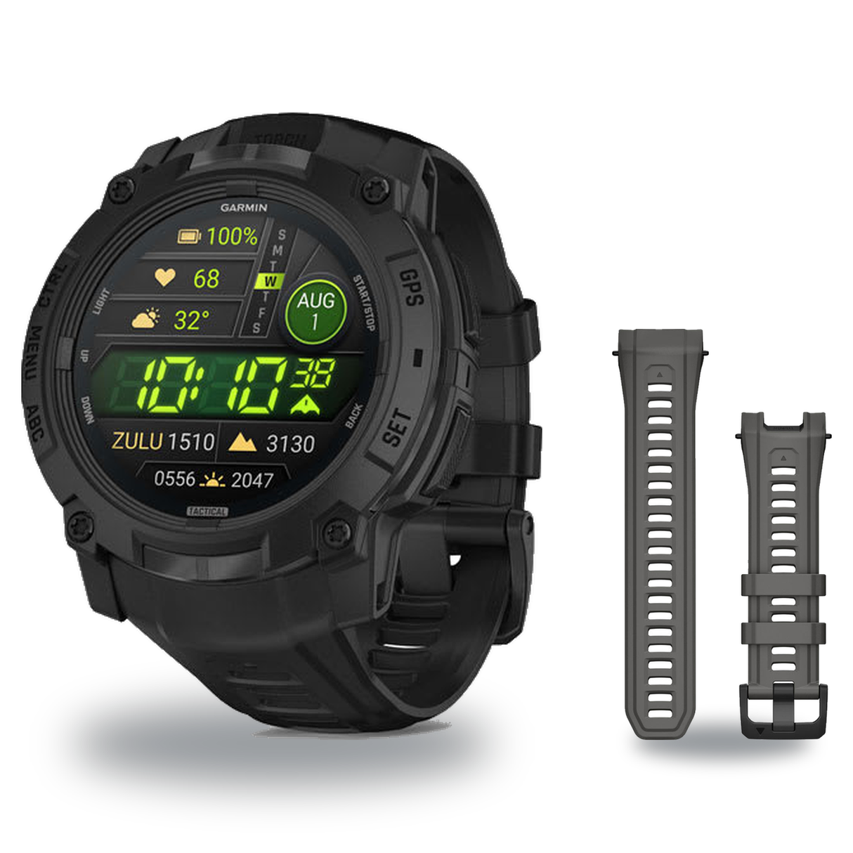 Garmin Instinct 3 50mm Smartwatch + 26mm Band Package — 50 mm, Instinct 3 – AMOLED, Tactical, Black