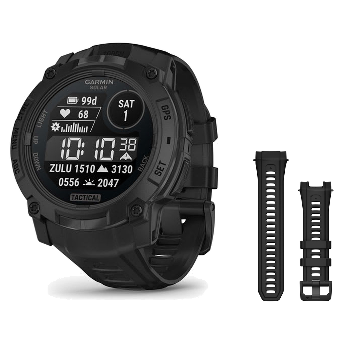 Garmin Instinct 3 50mm Smartwatch + 26mm Band Package — 50 mm, Instinct 3 – Solar, Tactical, Black