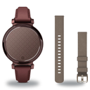 Garmin Lily 2 Classic Smartwatch + 14mm Band Package — Dark Bronze with Mulberry Leather Band