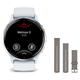 Garmin Venu 3 Smartwatch + Quick Release 22mm Band Package — Silver Stainless Steel