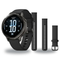 Garmin Venu 4 41mm Smartwatch + Quick Release 18mm Band Package — Slate / Black Silicone