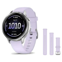Garmin Venu 4 41mm Smartwatch + Quick Release 18mm Band Package — Silver / Periwinkle