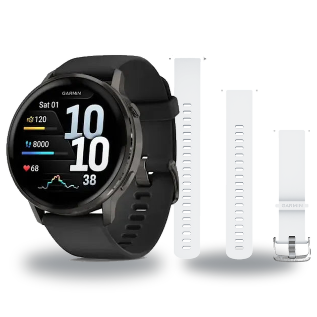 Garmin Venu 4 45mm Smartwatch + Quick Release 22mm Band Package — includes Garmin Venu 4 - 45mm AMOLED GPS Smartwatch with L…